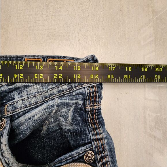 Rock Revival Men's Denim Slim Straight Jean SZ 33 Biker USA - Picture 8 of 10